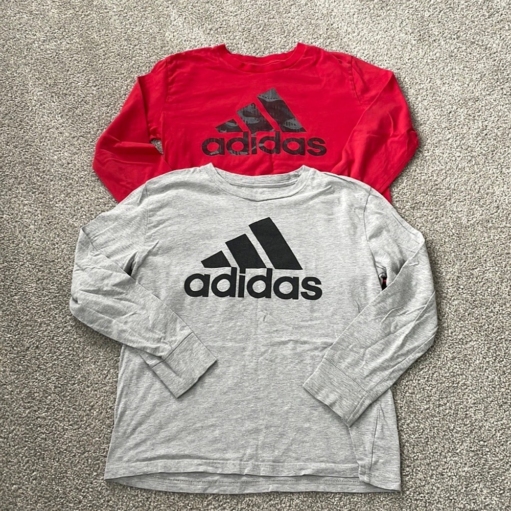 Adidas bundle-2 boys long sleeve shirts size 8. Normal wear